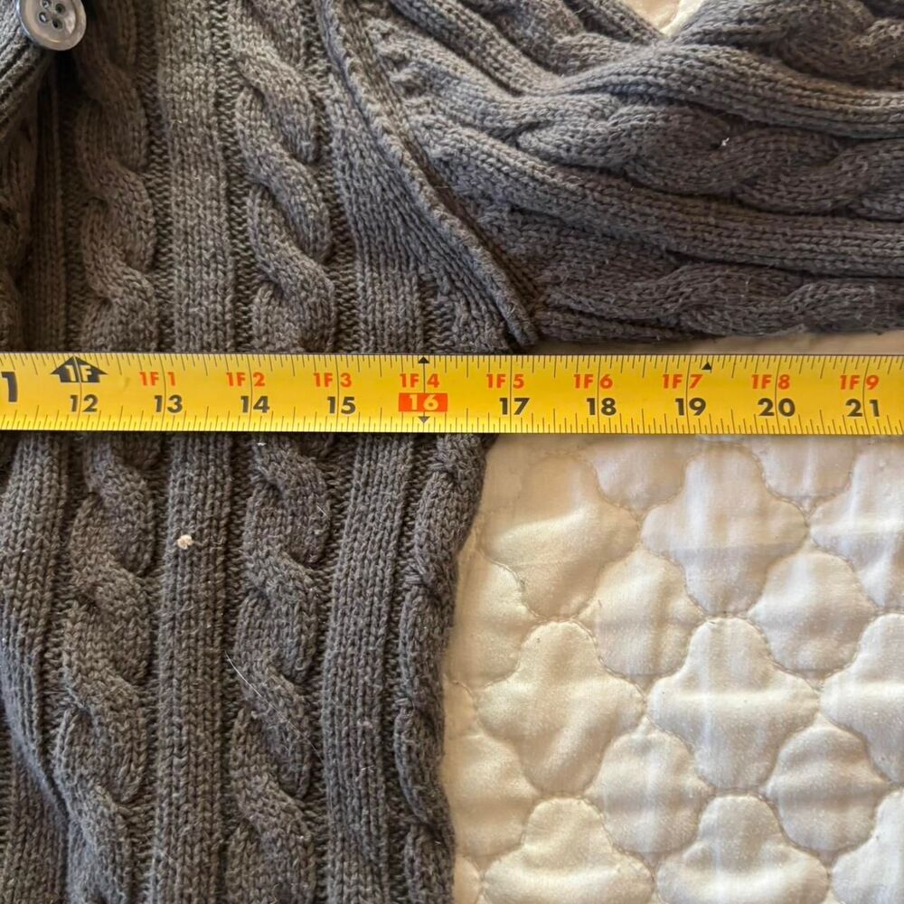 Joie Women’s y2k Green Chunky Knit Cashmere Blend Button Up Hoodie Goblincore - Picture 5 of 6